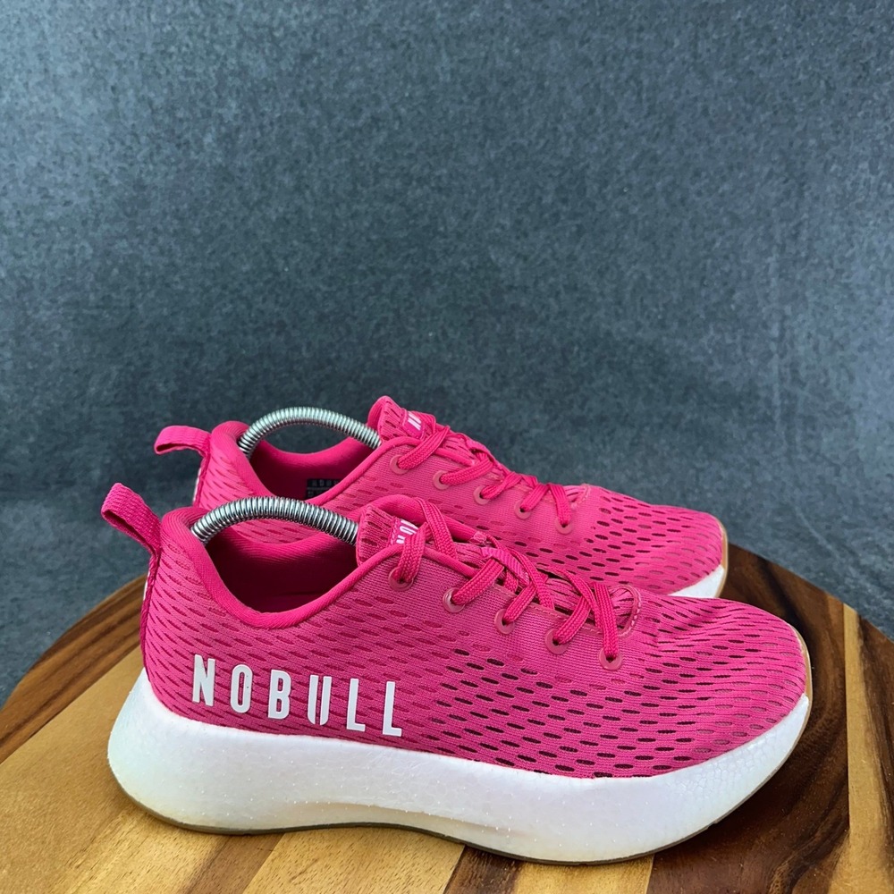 NOBULL Runner + Pink White Gum Sole Womens 10 Mens 8.5 Athletic Sneakers